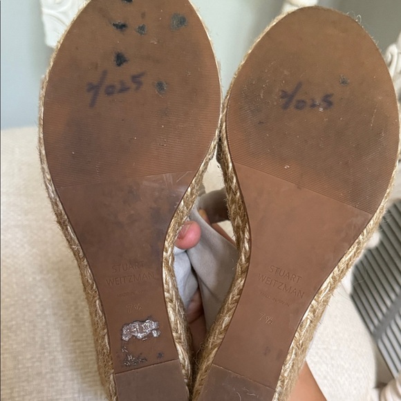 Stuart Weitzman Taupe Wedge Sandals - Picture 5 of 5